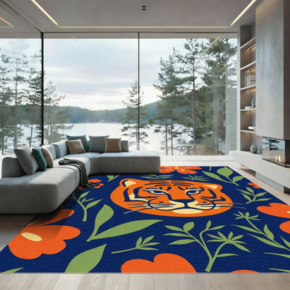 Orange Tiger Garden Floral Rug