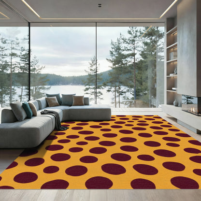 Burnt Orange Polka Dot Scatter Rug