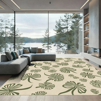 Olive Ginkgo Leaf Medley Rug