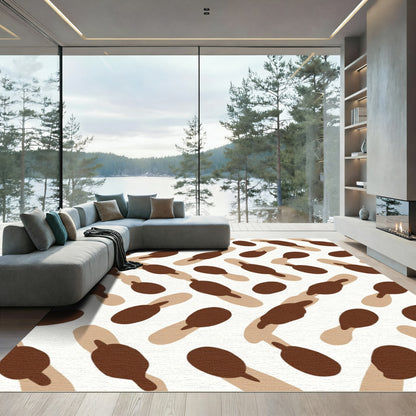 Brown Tan Abstract Spatter Rug