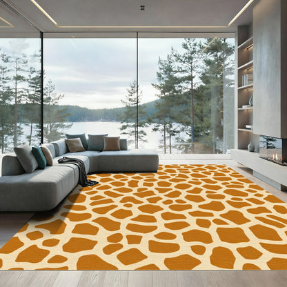 Warm Tan Giraffe Print All Over Rug