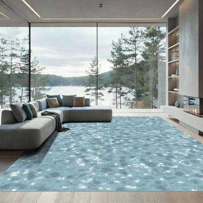 Pale Blue Scattered Speckled Texture Rug