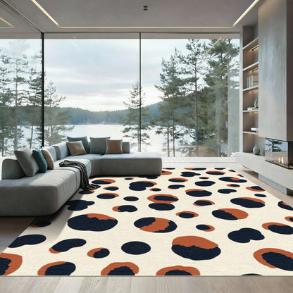Bold Black Tan Organic Spots Rug