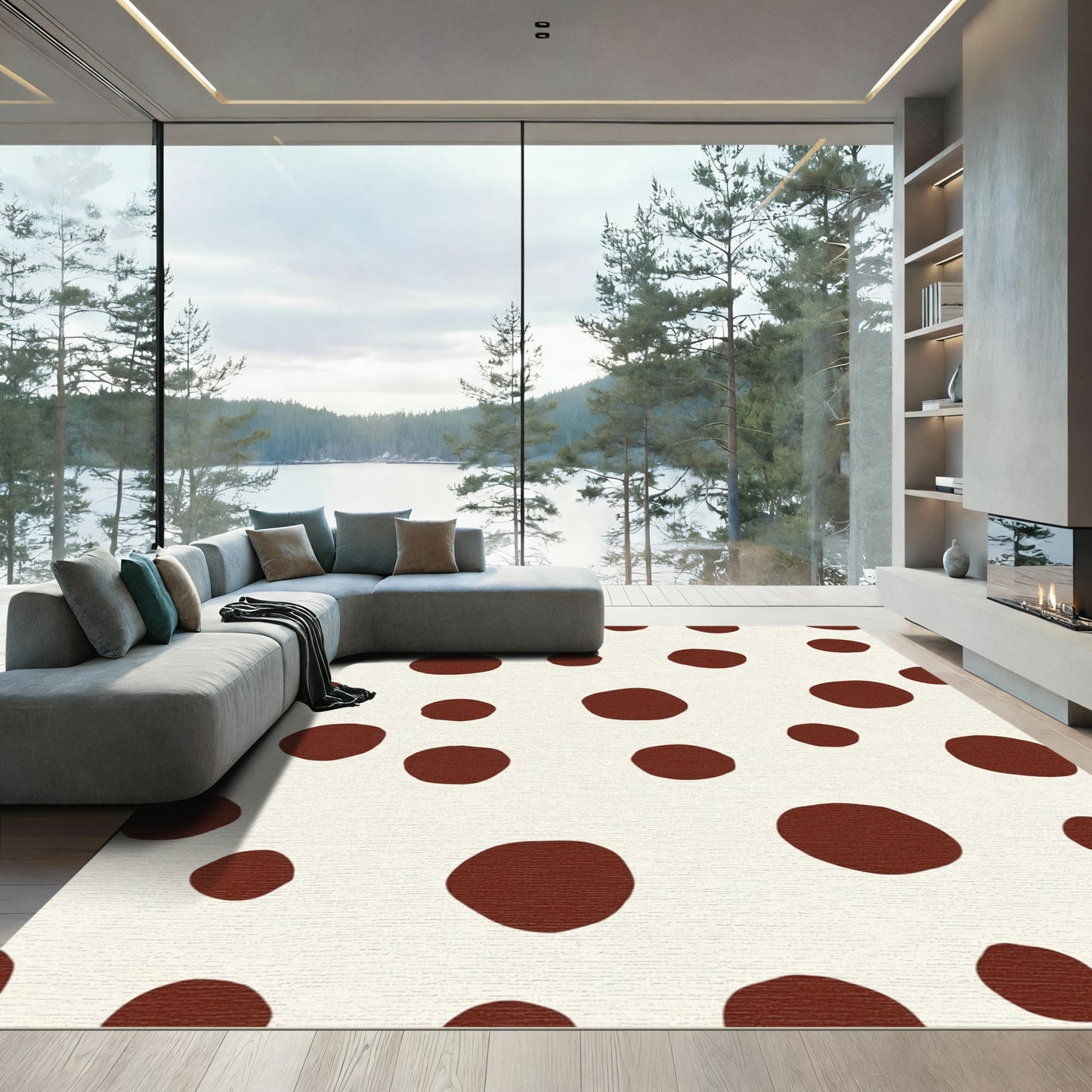 Cream Chocolate Spot Scatter Rug