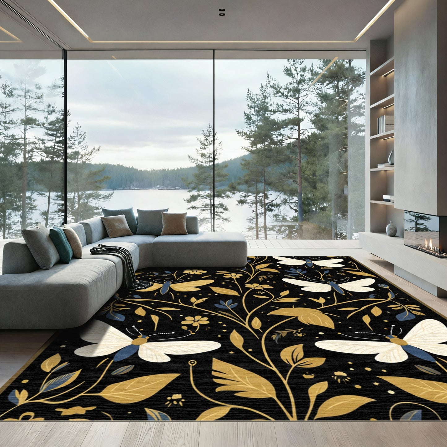 Golden Moth Botanical Garden Rug