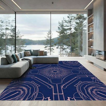 Midnight Pink Architectural Intricate Rug
