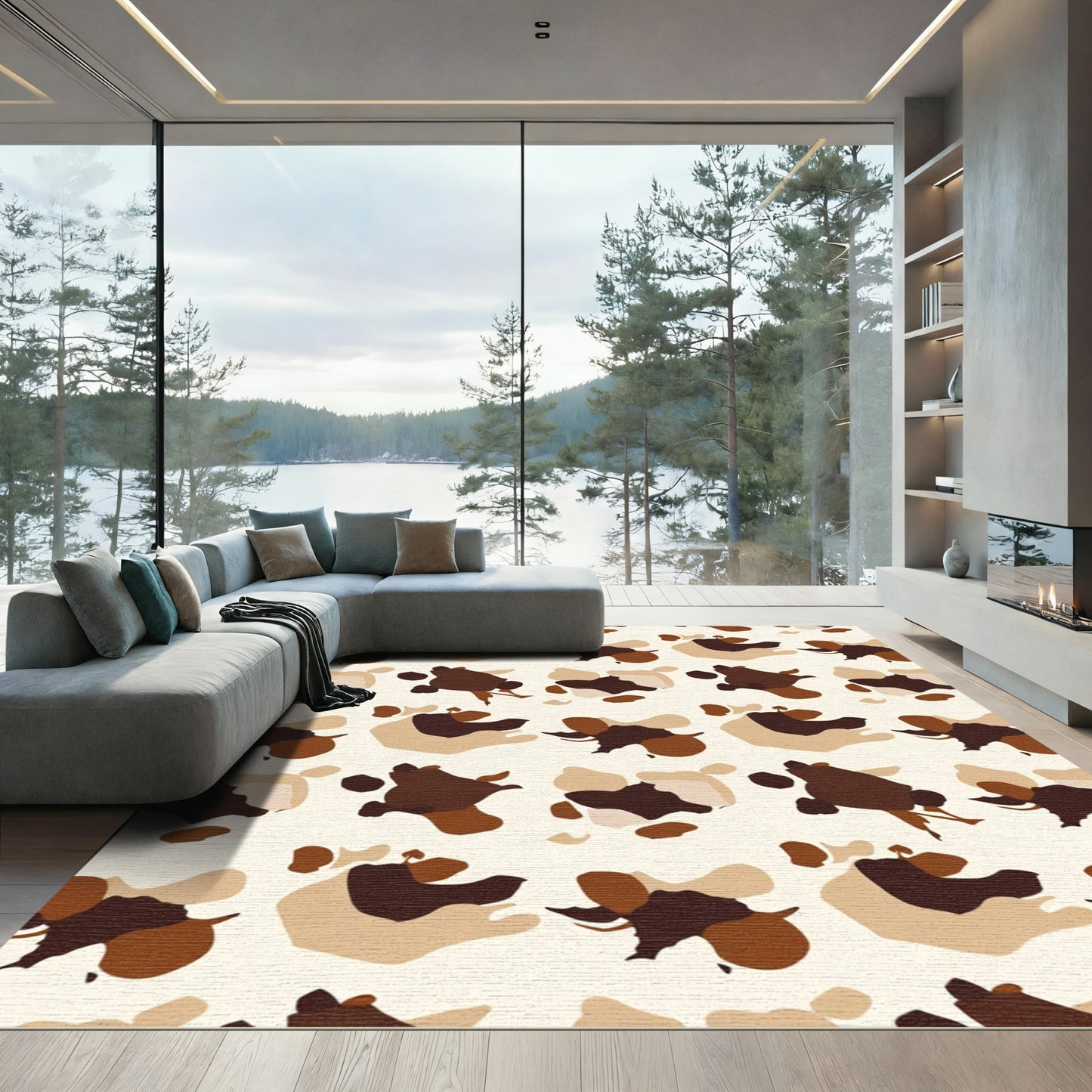 Earthy Camouflage Spotty Composition Rug