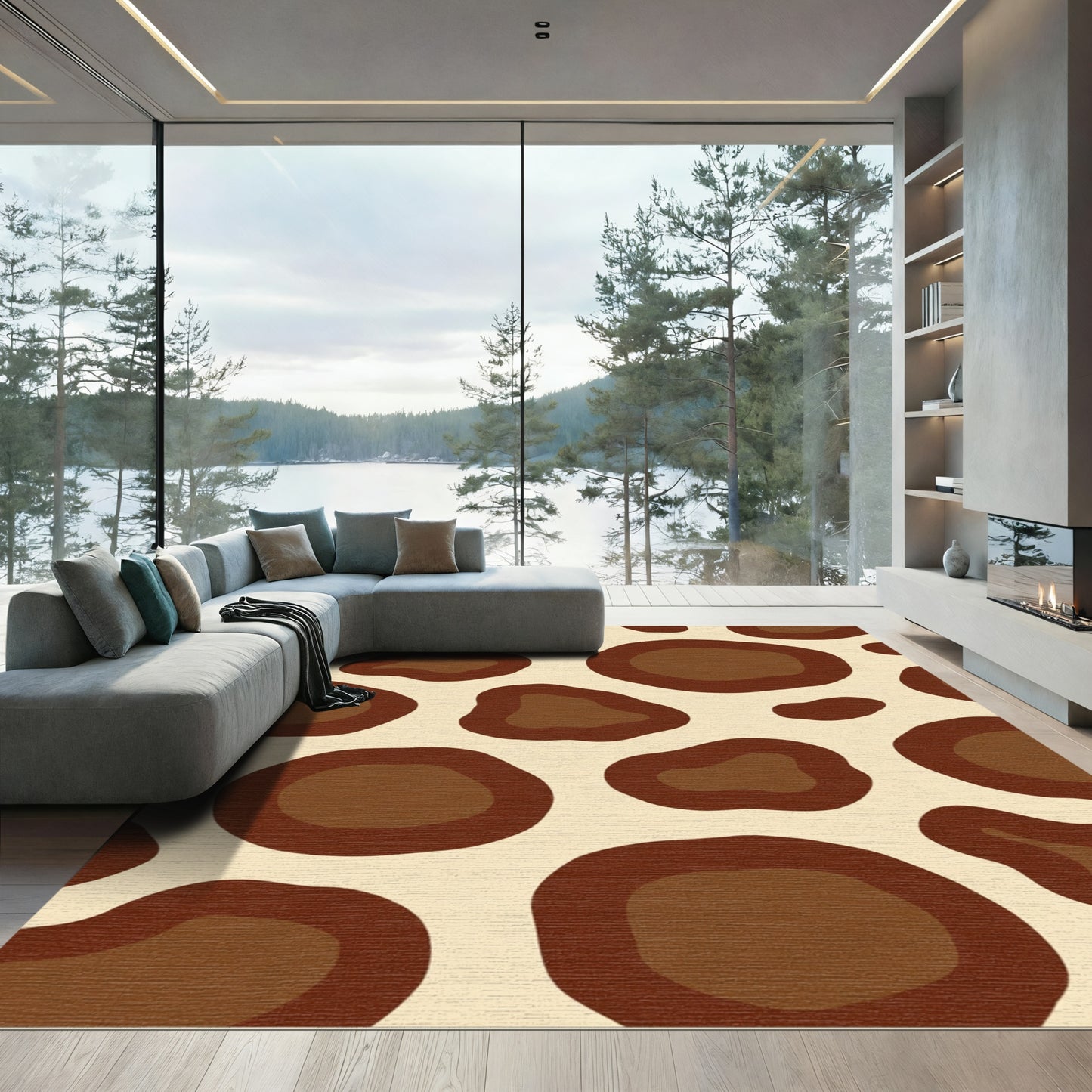 Brown Animal Print Spots Rug