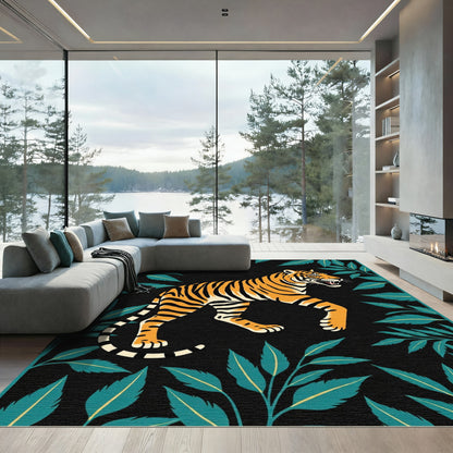 Bold Tiger Tropical Foliage Rug