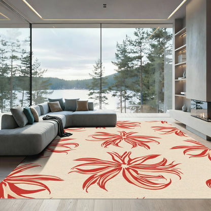 Crimson Floral Explosion Rug