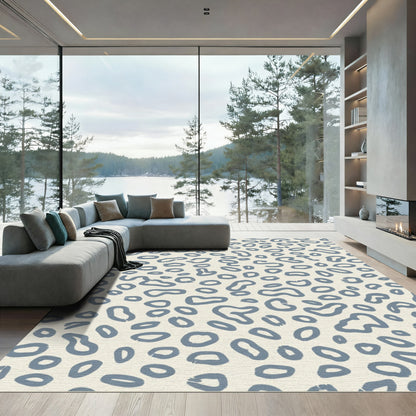 Blue Abstract Animal Spot Rug