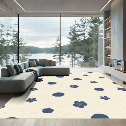 Navy Blossom Scatter Rug