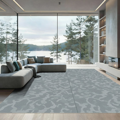 Cool Gray Organic Swirl Rug