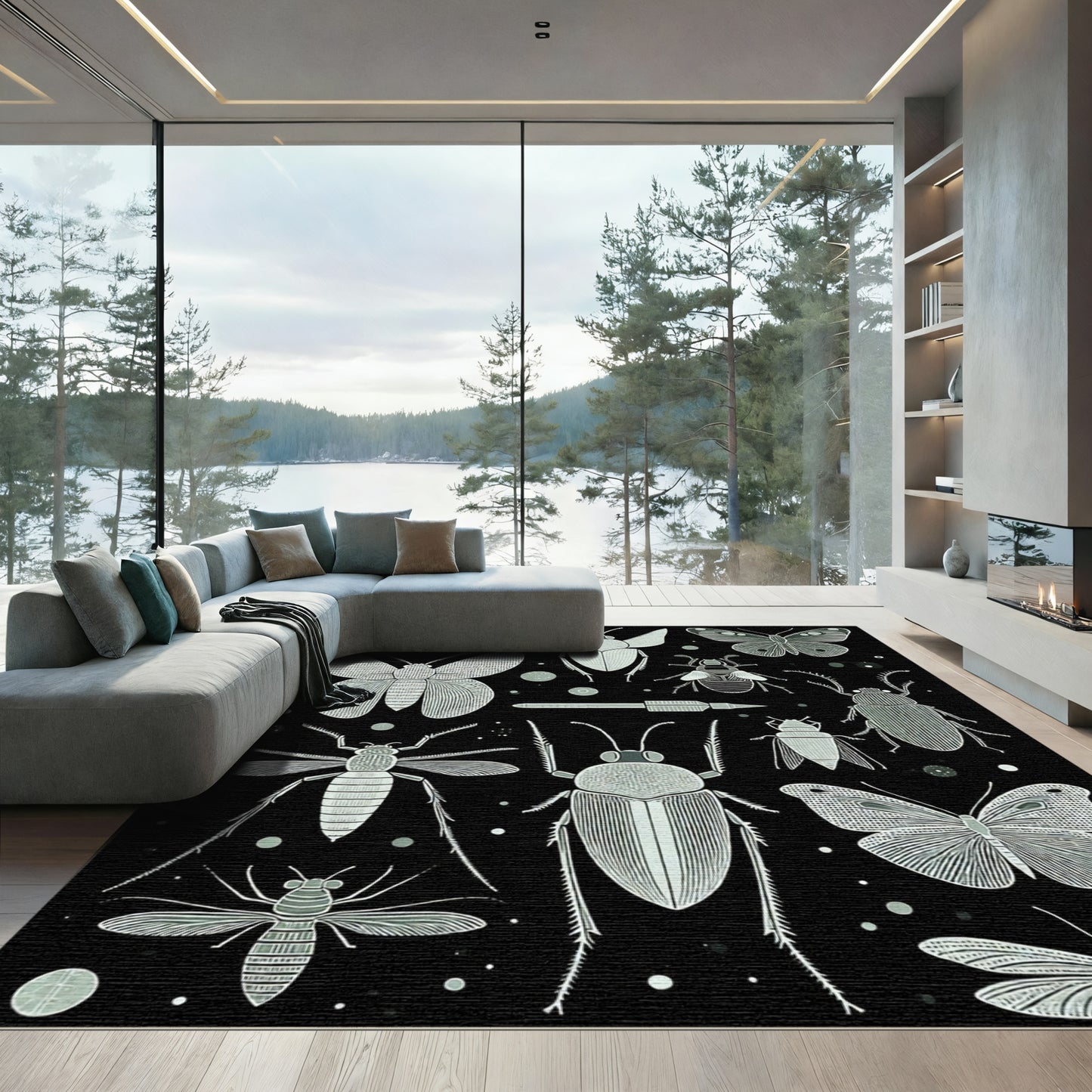 Vintage Entomological Insect Collage Rug