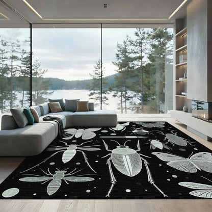 Vintage Entomological Insect Collage Rug