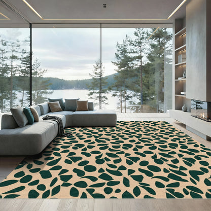 Deep Forest Organic Pebble Scatter Rug