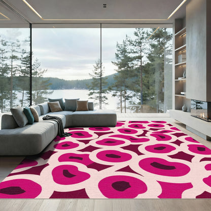 Bold Magenta Rounded Forms Rug