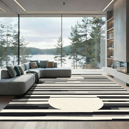Monochromatic Horizontal Stripe Abstract Rug