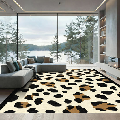 Cream Spotted Animal Print Rug