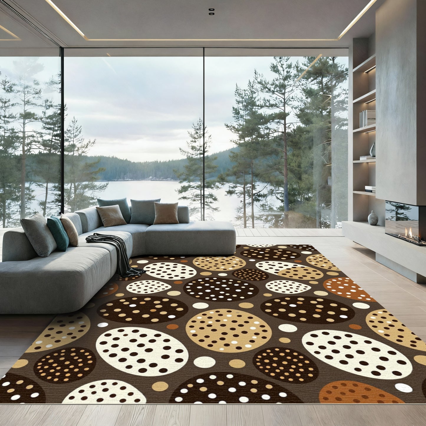 Polka Dot Oval Collage Rug