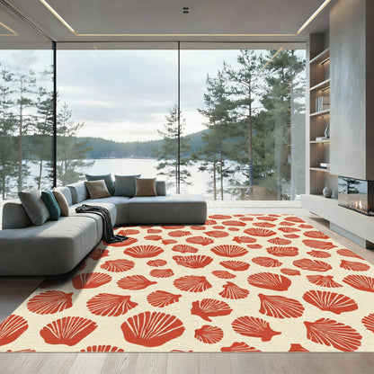 Terracotta Shell Scatter All Over Rug