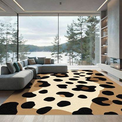 Earthy Leopard Spot Abstract Rug