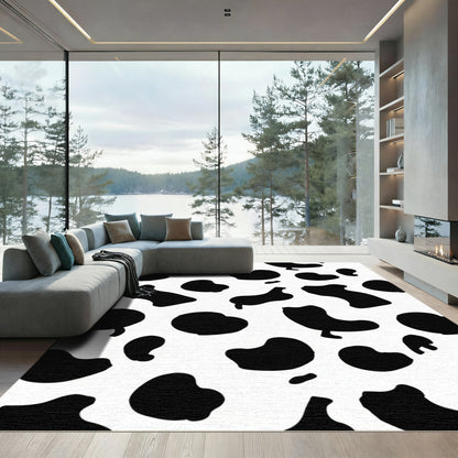 Black White Blob Spotting Rug