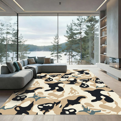 Desert Camo Abstract Shapes Rug