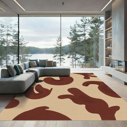 Brown Caramel Abstract Organic Shapes Rug