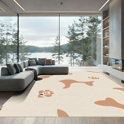 Terra Cotta Organic Abstract Floral Rug