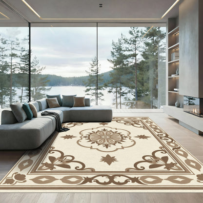 Delicate Floral Medallion Border Rug