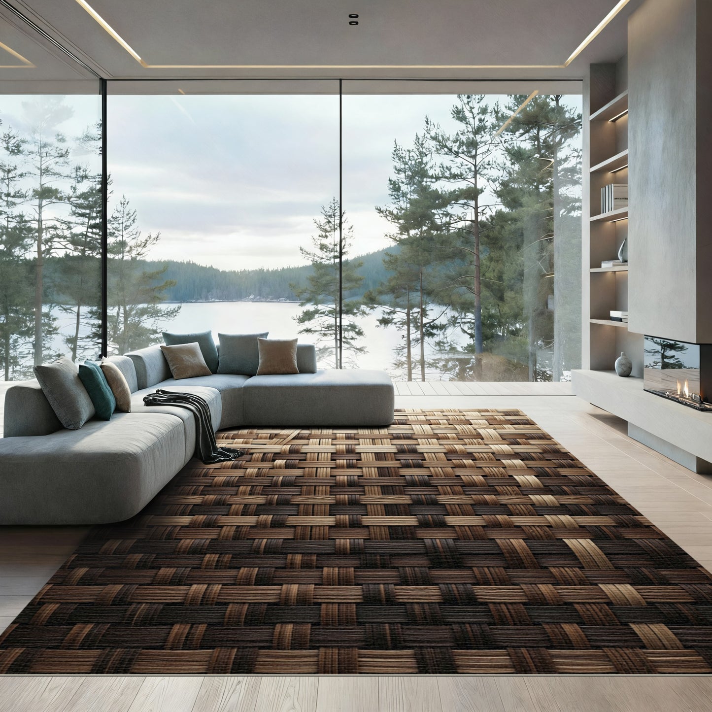 Woven Brown Earth Tones Texture Rug