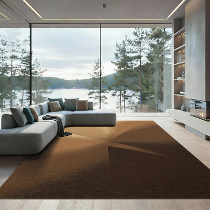Earthy Bronze Rippling Arc Rug