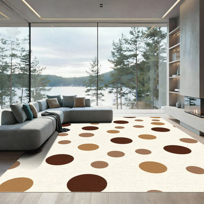 Earthy Tones Scattered Polka Dot Rug