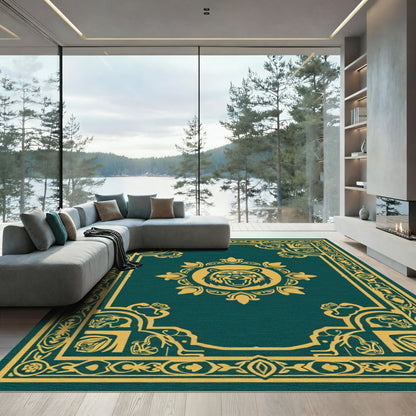 Emerald Gold Fierce Bear Medallion Rug