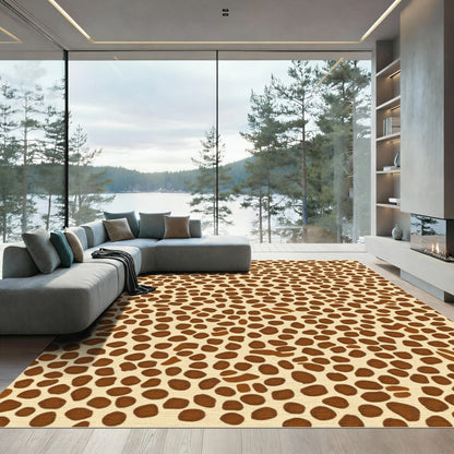 Brown Spotted Camel Faux Hide Rug
