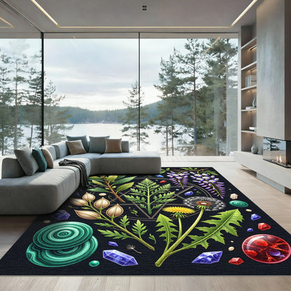 Botanical Alchemy Crystal Sacred Geometry Interior Rug