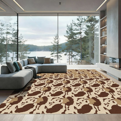 Earthy Tones Camouflage Abstract Rug