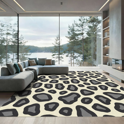 Bold Ivory Black Animal Spots Rug