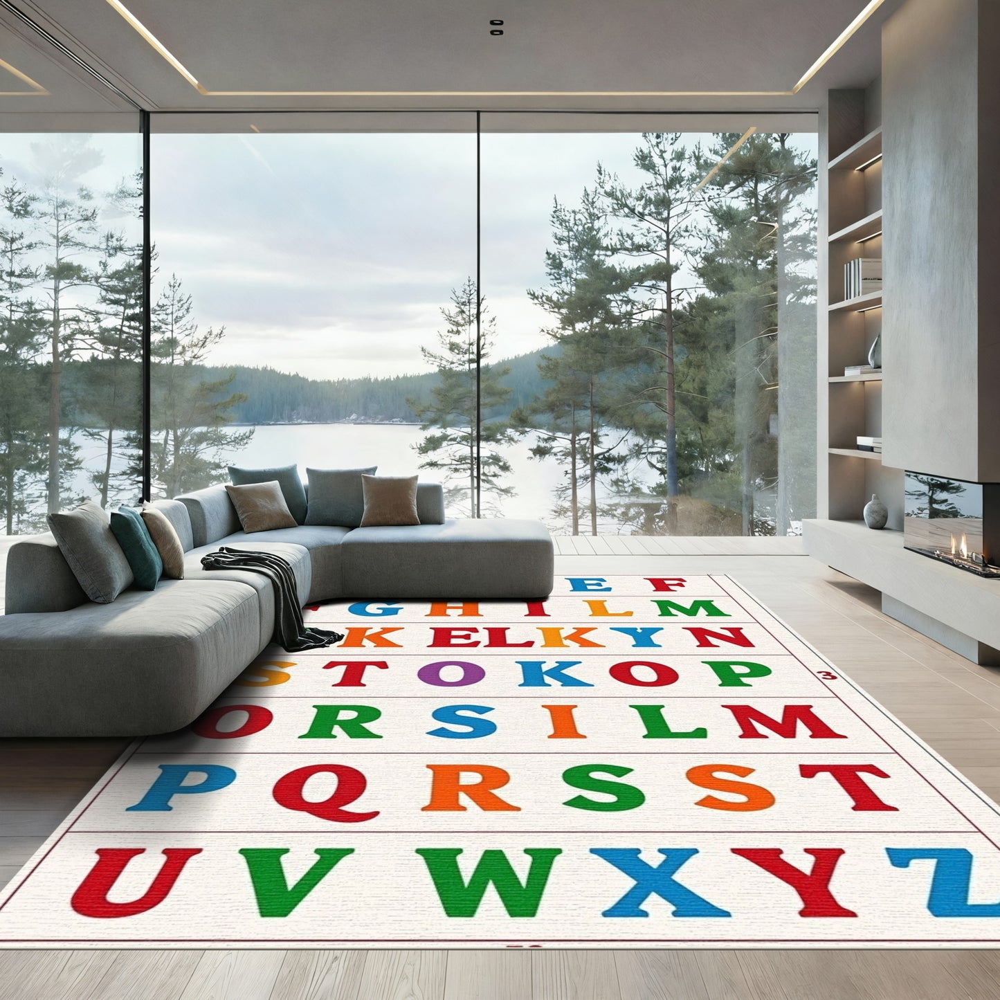Color Alphabet Blocks Rug