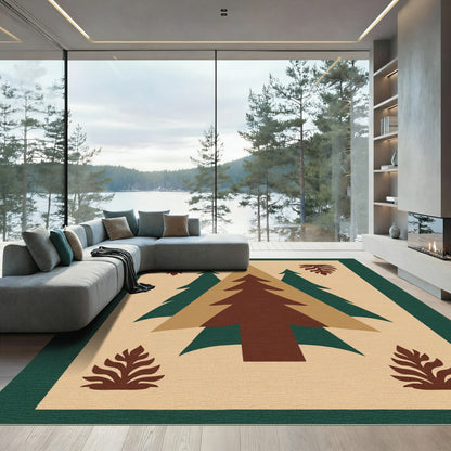 Woodland Forest Trees Quilt Rug