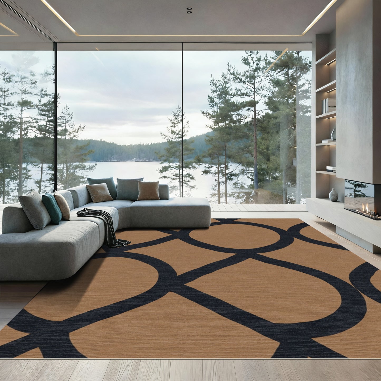 Terra Cotta Interlocking Circles Rug