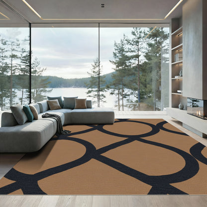 Terra Cotta Interlocking Circles Rug