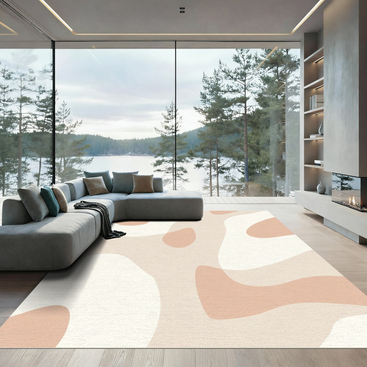 Warm Peach Organic Flow Rug