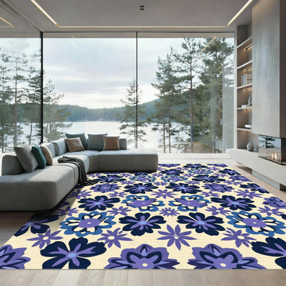 Indigo Plum Floral Collage Rug