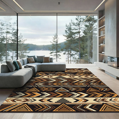 Earthy Tones Geometric Arrow Band Rug