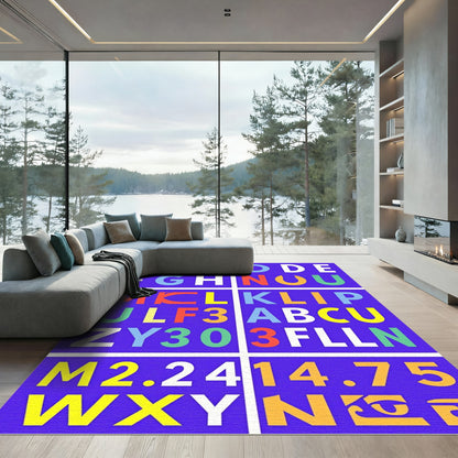 Bold Alphabet Numbers Collage Rug