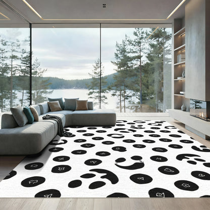 Monochrome Organic Spots Scatter Rug