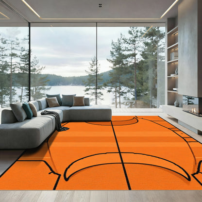 Bold Orange Geometric Arches Rug