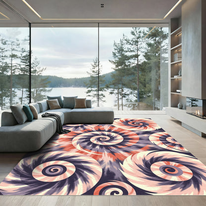 Retro Swirl Tie Dye Rug